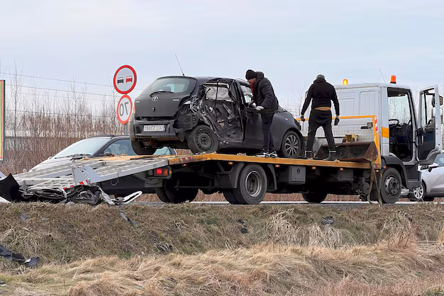 Breakdown truck loading car